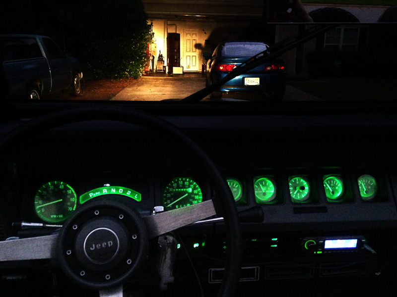 Iluminação do painel de carro