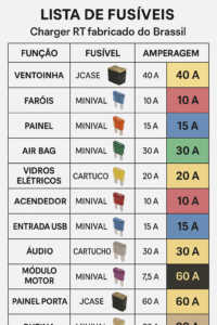fusíveis do charge rt